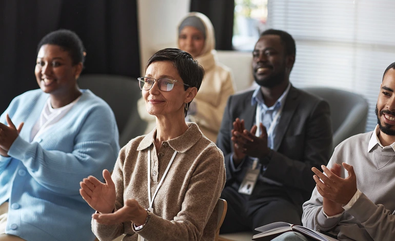 people clapping during the session