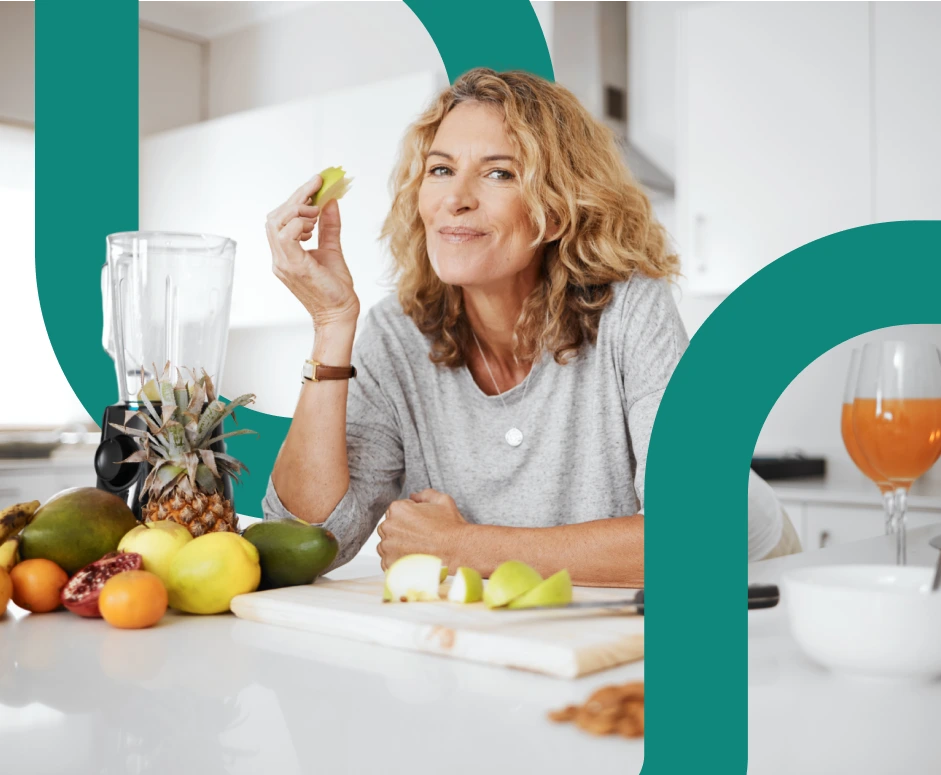 woman preparing a healthy fruit snack